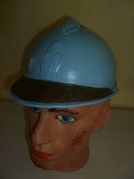 French Adrian Helmet M15 Repainted Horizon Blue With Veterans Plaque Attached Helmet Veteran Greatful