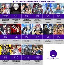If it's anime, it's funimation. Funimation On Twitter As The Holidays Continue And We Prepare To Spend Time With Our Loved Ones We Want To Give You A Heads Up On Some Temporary Schedule Changes We Appreciate