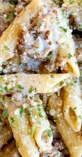 Easy Sausage Pasta Sausage Dishes Sausage Pasta Recipes Ground Pork Sausage Recipes