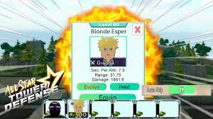 Level 80 Blonde Esper (Teruki) Beating Challenge 1 | 2 Units Showcase | All  Star Tower Defense - YouTube
