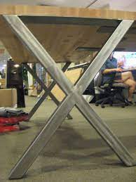 Metal Table Legs X Style Brushed Nickel Finish Adjustable Leveling Feet Metal Table Legs Metal Table Steel Table Legs