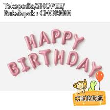 Inilah katalog harga jam tangan warna rosegold terbaru 2021 yang super keren untuk melengkapi gaya kamu. Jual Balon Foil Huruf Set Happy Birthday Ulang Tahun Aneka Warna Pink Biru Hitam Silver Gold Rose Gold Rainbow Online Mei 2021 Blibli