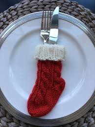 Mini Tricot Porte A Argenterie Au Bas De Noel Bas De Noel Tricot Noel Noel Crochet