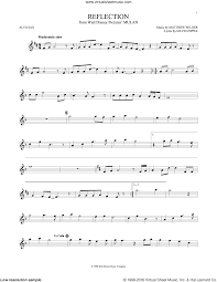 Aguilera Reflection Pop Version From Mulan Sheet Music For Alto Saxophone Solo