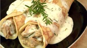 Herbed Chicken Crepes With Fresh Rosemary From A Great Blog Poor Girl Eats Well Chicken Crepes Recipes Crepe Recipes