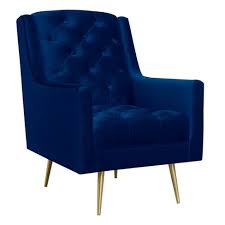 Corina satin tea accent chair: Reese Accent Chair With Gold Legs Navy Blue Picket House Furnishings Target