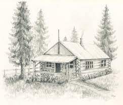 933 log cabin clip art images on gograph. Log Cabin Drawing Little Log Cabin Original Pencil Drawing 8x10 By Rockplanet Landscape Pencil Drawings Cabin Art Cool Landscapes