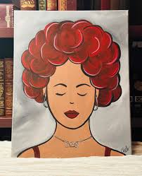 Curly Hair Woman Painting