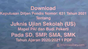Kepala badan penelitian dan pengembangan dan pembukuan (kabalitbang) menerbitkan keputusan kabalitbang nomor 018/h/kr/2020. Download Juknis Ujian Sekolah Mapel Pai Dan Bp Tahun 2021 Informasiguru Com