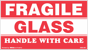 Handle with care mail & shipping stickers. Stock Labels Fragile Alco Printing Packaging