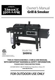 Maybe you would like to learn more about one of these? Smoke Hollow Sh9916 Owner S Manual Pdf Download Manualslib