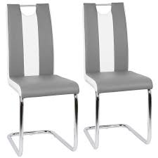 Lot de 2 chaise cuisine blanc dim 44 x 102 54 cm achat. Ensemble De 2 Chaises De Cuisine Gris Blanc Chaises Doux Et Confort Avec Dossier En Forme D Arc A Dossier Achat Vente Chaise Cdiscount
