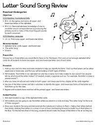 Letter Sound Song Review Lessonplan Letter Sound Song Upper And Lowercase Letters Letter Sounds