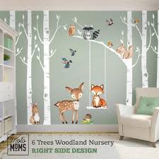 Wald Kinderzimmer Wand Dekor 6 Birken Fuchs Freunde Fuchs Eule Eichhornchen Eichhornchen Hase Waschbar Vogel Wand Aufkleber Neutral Kindergarten Einfach Zu Installieren In 2020 Kinderzimmer Wand Kinderzimmer Tapete Und Wandtattoo Vogel
