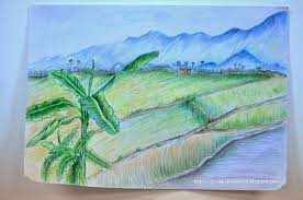 Saluran atau parit diperbaiki dan dibersihkan dari. Lukisan Pemandangan Sawah Padi Sekolah Rendah Cikimm Com
