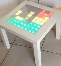 Particleboard, printed and embossed acrylic paint, foil, laminate (melamine foil), plastic leg: 20 Ikea Lack Table Hacks Hative