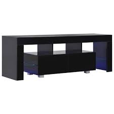 vidaXL TV Cabinet High Gloss Black Engineered Wood