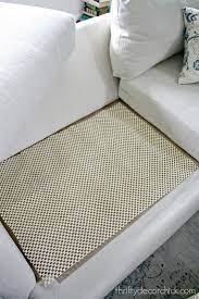 Easy Hack To Prevent Sofa Cushions From Sliding Cushions On Sofa Simple Sofa Upholstery Diy