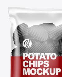 Download Bag With Corrugated Black Potato Chips Mockup In Bag Sack Mockups On Yellow Images Object Mockups
