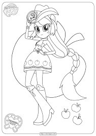 Applejack my little pony printable coloring pages. My Little Pony Equestria Girls Applejack Coloring