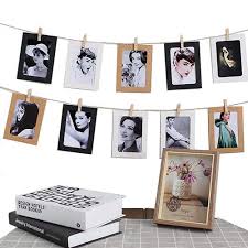 Line these up with the four cardboard corners that you did not yarn wrap and press down so the photo sticks and the image is lined up with the space. Buy Iphyhe Cardboard Paper Photo Picture Frame Set String Clips Diy Decoration Display Cubicle Wall Hanging 6 Inch 10pcs Online At Low Prices In India Amazon In