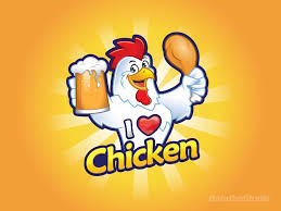Mascot Logo I Love Chicken Adesivos Delivery De Comida Frango