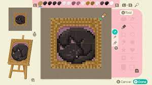 Black Cat On Pillow Animal Crossing Game Animal Crossing Qr Animal Crossing