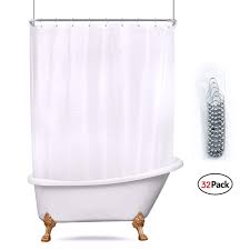 Amazon Com White All Around Shower Curtain Set 180 X 70 Inches Peva Extra Wide Wrap Around Shower Panel Clawfoot Tub 32 Pack Shower Shower Panels Clawfoot Tub
