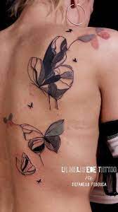 Abstract Watercolor Style Big Butterfly Tattoo On Back Butterfly Back Tattoo Back Tattoo Tattoos