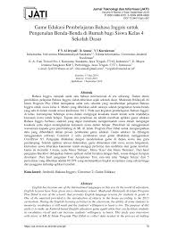 Kata kerja dalam bahasa inggris dan bahasa indonesia itu hampir sama. Pdf Game Edukasi Pembelajaran Bahasa Inggris Untuk Pengenalan Benda Benda Di Rumah Bagi Siswa Kelas 4 Sekolah Dasar