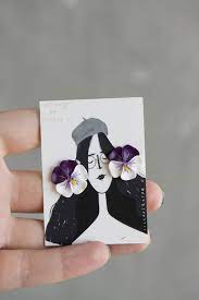 Delicate And Unique Pansy Flowers Earrings Floral Studs With Hypoallergenic Nickel Free Posts Spring Floral Jewelry Mothers Day Gift Polymer Clay Jewelry Diy Clay Earrings Polymer Clay Jewelry