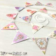 They should look like little hinges. Upcycled Greeting Card Bunting Sum Of Their Stories Craft Blog