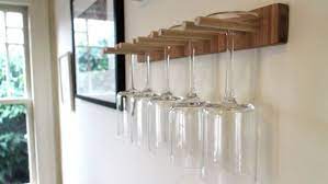 This Diy Wine Glass Rack Saves Space Is Easy To Build Diy Wine Glass Rack Wine Glass Shelf Wine Glass Rack