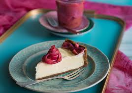 Käsekuchen mit kirschen käsekuchen mit himbeeren himbeer käsekuchen einfach backen einfach köstlich kuchen und torten rezepte kuchen ohne backen glutenfrei backen schokoladen kuchen. New York Cheesecake Mit Rhabarber S Kuche
