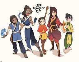 toph bei fong, katara, aang, zuko, and sokka (avatar legends and 1 more)  drawn by t_k_g | Danbooru