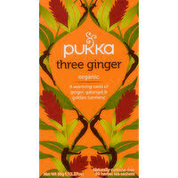 Pukka Herbal Tea, Organic, Three Ginger, Sachets, 20 Each