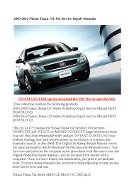 Comments on this entry are closed. 2003 2012 Nissan Teana J31 J32 Service Repair Manuals By Exo Issuu