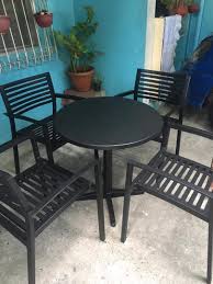 Outdoor armchair outdoor dining chairs outdoor tables outdoor spaces outdoor furniture large round table round coffee table cafe chairs table and chairs. Metal Outdoor Chair And Table Set Furniture Home Living Furniture Chairs On Carousell