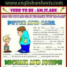Verb To Be Esl Printable Gap Fill Exercise Worksheet For Kids Verbtobe Verbs Tobe Esl Printable Gap Verb To Be English Worksheets For Kids Subject Verb