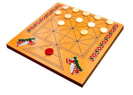 Komikan Is A Two Player Abstract Strategy Board Game From The Mapuches Of Chile Rules It Is A Hunt Game Using An E Board Games Strategy Board Games Wood Games