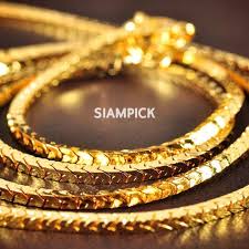 24 Inch 2mm Thai Baht 24k Yellow Gold Gp Flat Snake Chain Necklace Unisex N017