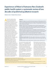 Pdf Experiences Of Maori Of Aotearoa New Zealand S Public Health System A Systematic Review Of Two Decades Of Published Qualitative Research