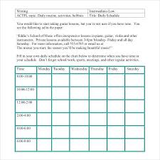 Day Time Schedule Template Brianstull Me