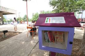 Our library's book club meets once a month to discuss a scheduled book and chat together. Take A Book Give A Book Little Free Libraries At Arts Center S Porch News Center Midtown Atlanta