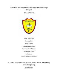 Wirausaha dalam bidang teknologi transportasi dan logistik, dapat menjadi wirausahawan yang menghasilkan produk, wirausahawan perancangan produk didasari beberapa faktor pertimbangan, yaitu fungsi produk, pengguna produk, material, teknik pembuatan, nilai estetis dan harga jual. Makalah Prakarya