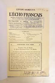 C'est aussi un geste d'hygiène.le matin, il faut nettoyer son visage pour éliminer le sébum et les cellules mortes accumulés à la surface de la peau durant la nuit. L Echo Francais Journal Bi Mensuel Pour L Etude De La Langue De La Litterature Et De La Vie Francaises 1913 14 34me Annee 24 No Octobre 1913 Septembre 1914 Von Brunnemann Anna Hebert