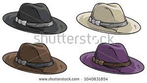 Cartoon Old Mafia Retro Hat With Ribbon Vector Icon Set Retro Hats Hats Retro