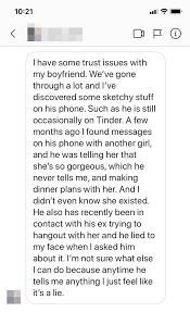 Fix problems with web content. Advice This Woman Caught Her Boyfriend Using Tinder And Talking To Girls Should She Dump Him