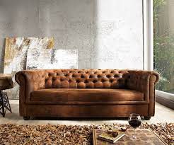 Sofa Chesterfield Braun Wildlederoptik 3 Sitzer Sofa Billig Gunstige Sofas Chesterfield Wohnzimmer