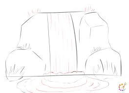 How to draw a waterfall in 4 steps. How To Draw A Waterfall Step By Step For Kids Beginners